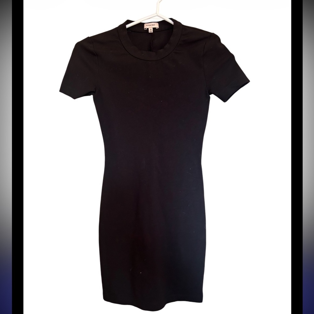 Sunday Best Black Short-Sleeve Mini Dress